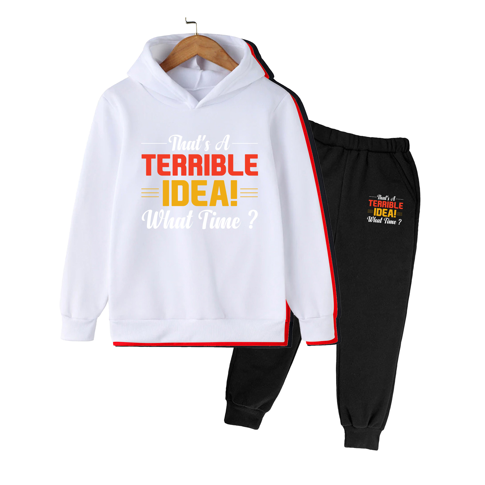 Winter Clothing Ideas - ชุดเสื้อฮู้ดและกางเกงวอร์มสำหรับเด็ก, 