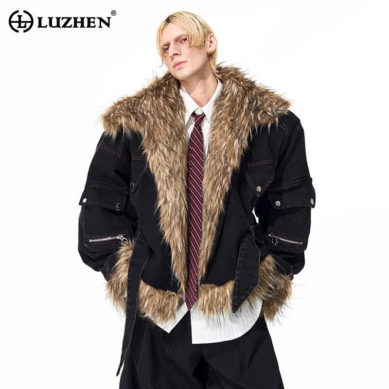 Winter Clothing Uae - เสื้อโค้ทพาร์กาฤดูหนาว LUZHEN แฟชั่นดีไซน์ต่อผ้าขนสัตว์เทียมแบบหนา อุ่นสบายสำหรับผู้ชาย รุ่นใหม่ปี 2025