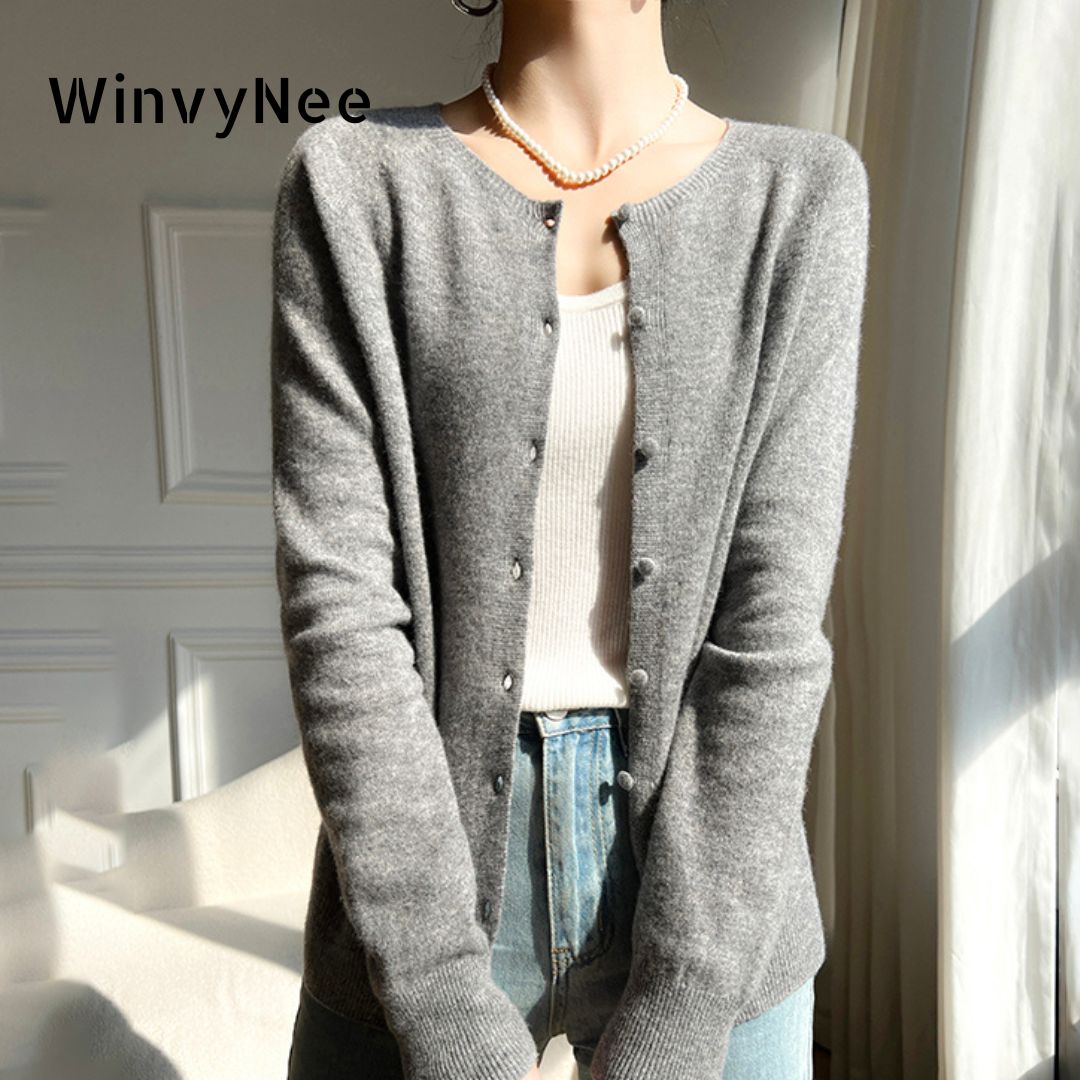 Wool Blend Coat - Winvynee 2024คาร์ดิแกนขนสัตว์ถักของผู้หญิงเทรนด์ใหม่เสื้อโค้ท B1263018B เสื้อผ้าฤดูหนาว