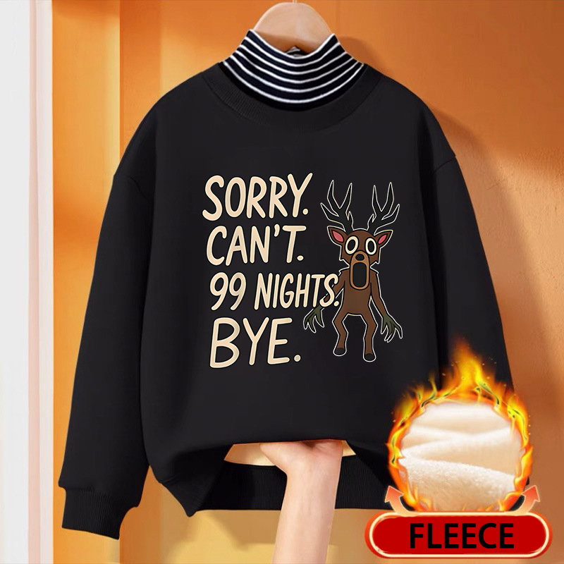 Winter Clothing For Boys - เสื้อสเวตเชิ้ตเด็กคอสูงลายการ์ตูน 99 คืนในป่า เสื้อกันหนาวเด็กผู้ชาย เสื้อผ้าฤดูหนาวอุ่นๆ ตัวอักษร