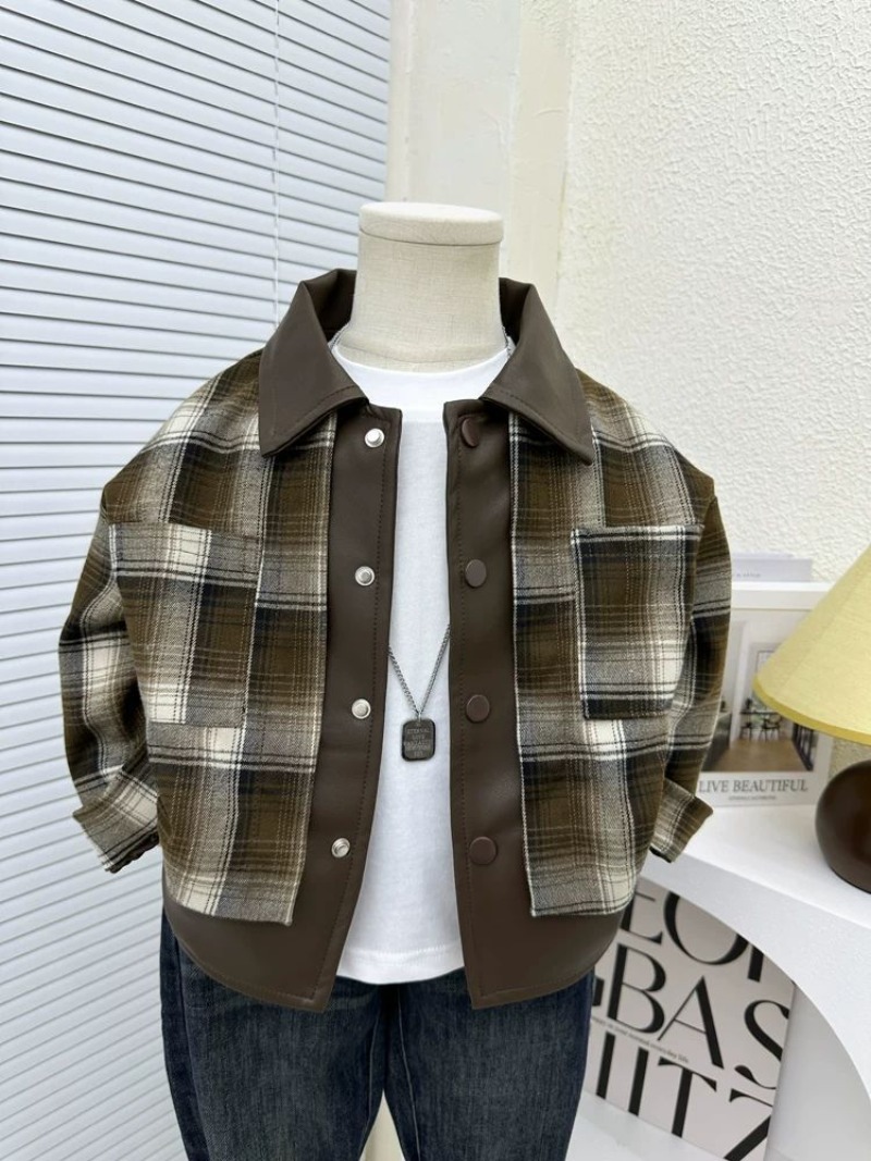 Winter Clothing For Boys - เด็กเสื้อแจ็คเก็ตลายสก๊อตเด็กฤดูใบไม้ผลิแขนยาวเสื้อผ้ากลางแจ้งใหม่เกาหลีฤดูใบไม้ร่วงฤดูหนาวเสื้อหนังเด็กเสื้อสําหรับ Boy