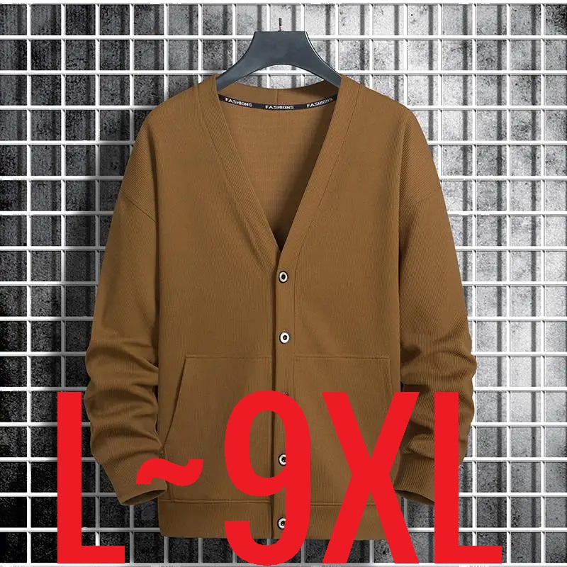 Wool Blend Coat - ถักเสื้อสเวตเตอร์ถักผู้ชายเกาหลีสไตล์หลวม Over Fit ปุ่มเสื้อถักชาย V คอ