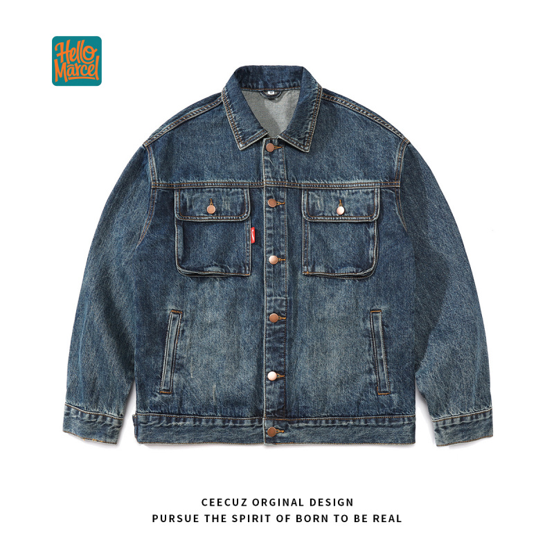Winter Clothing Uae - HELLOMARCEL แจ็คเก็ตยีนส์คุณภาพหรู ไซส์ EU US สไตล์สตรีทแวร์