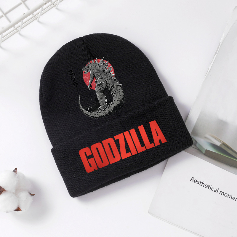 Winter Clothing For Boys - Godzilla ถักหมวกฤดูหนาวฤดูใบไม้ผลิ Cool Men เด็กหมวกอะนิเมะพิมพ์ Brimless
