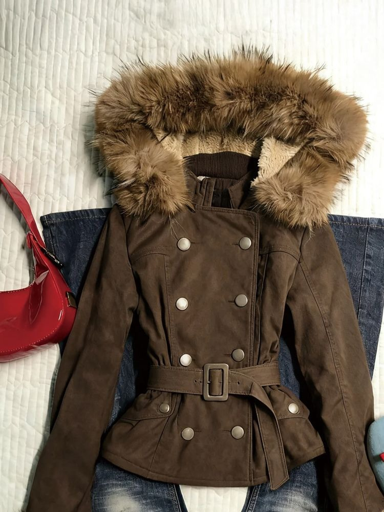 เสื้อโค้ททรงสลิมสไตล์วินเทจสีน - Winter Clothing Vintage บทวิจารณ์และราคา