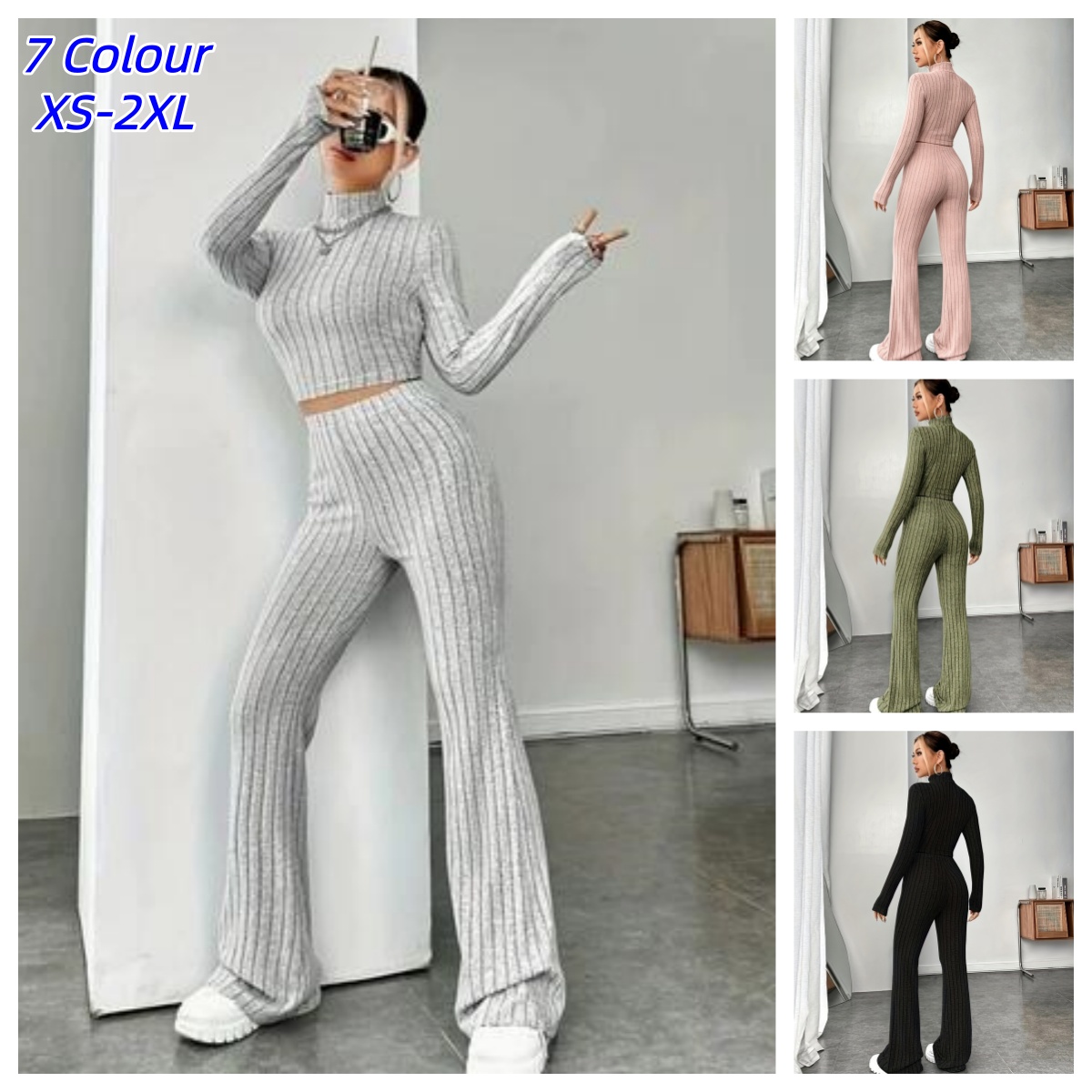 ชุดเซ็ตไหมพรมเข้ารูป 2 ชิ้นสำห - Winter Clothing Vintage บทวิจารณ์และราคา