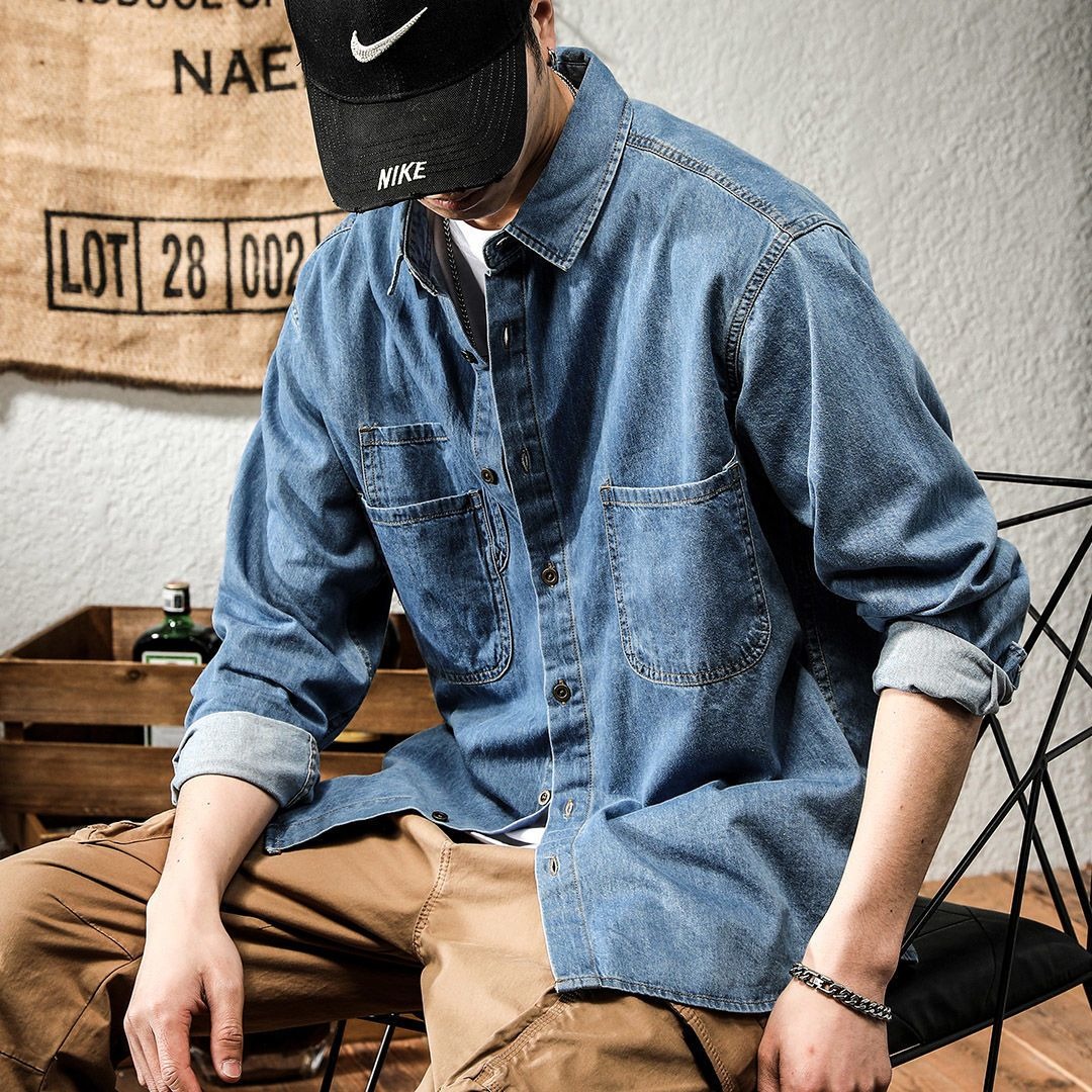เสื้อเชิ้ตยีนส์แขนยาวสไตล์สปริ - Winter Clothing Uae บทวิจารณ์และราคา