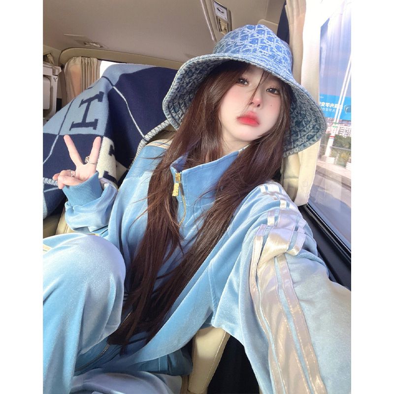 ขั้นสูงสีฟ้าทองกํามะหยี่เสื้อแ - Winter Clothing Uae บทวิจารณ์และราคา