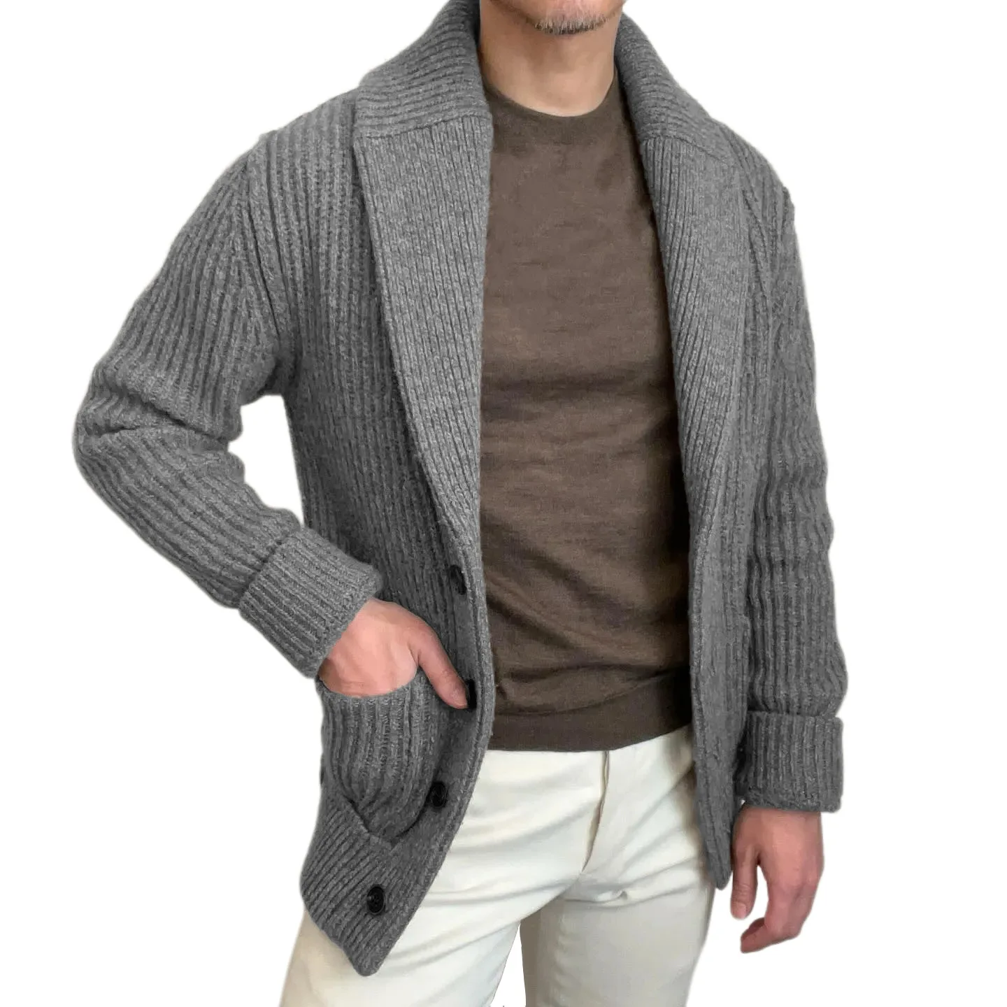 เสื้อกันหนาวผู้ชายเสื้อสเวตเตอ - Wool Blend Coat บทวิจารณ์และราคา