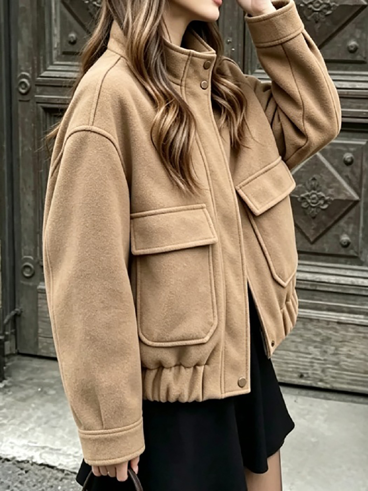เสื้อแจ็คเก็ตนักบินสไตล์มินิมอ - Wool Blend Coat บทวิจารณ์และราคา